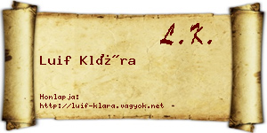 Luif Klára névjegykártya