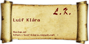 Luif Klára névjegykártya